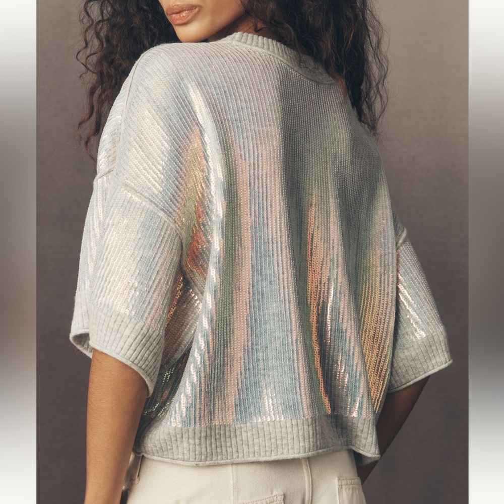 The Goldie Crewneck Cashmere Blend Sequin Sweater